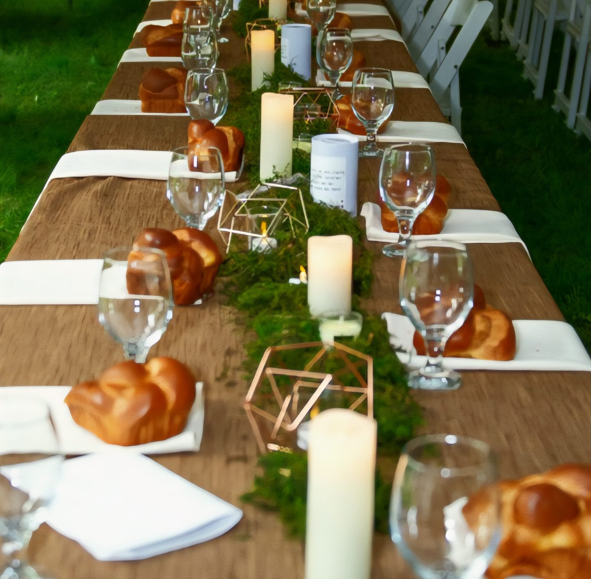 Floral centerpieces at a bat mitzvah celebration